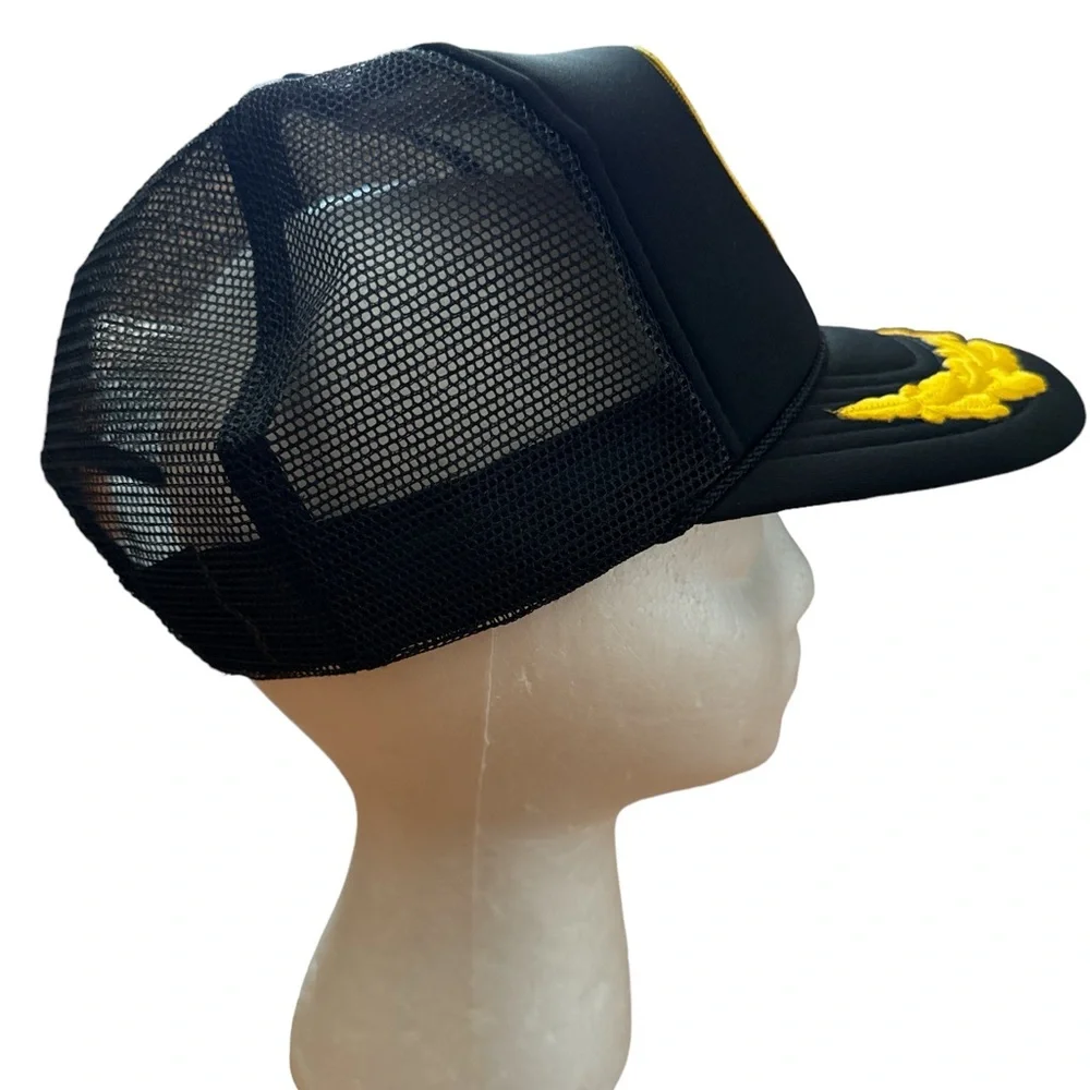 Vintage Snapback‎ Hat Cap Mesh United States Of America Eagle Flag Black USA